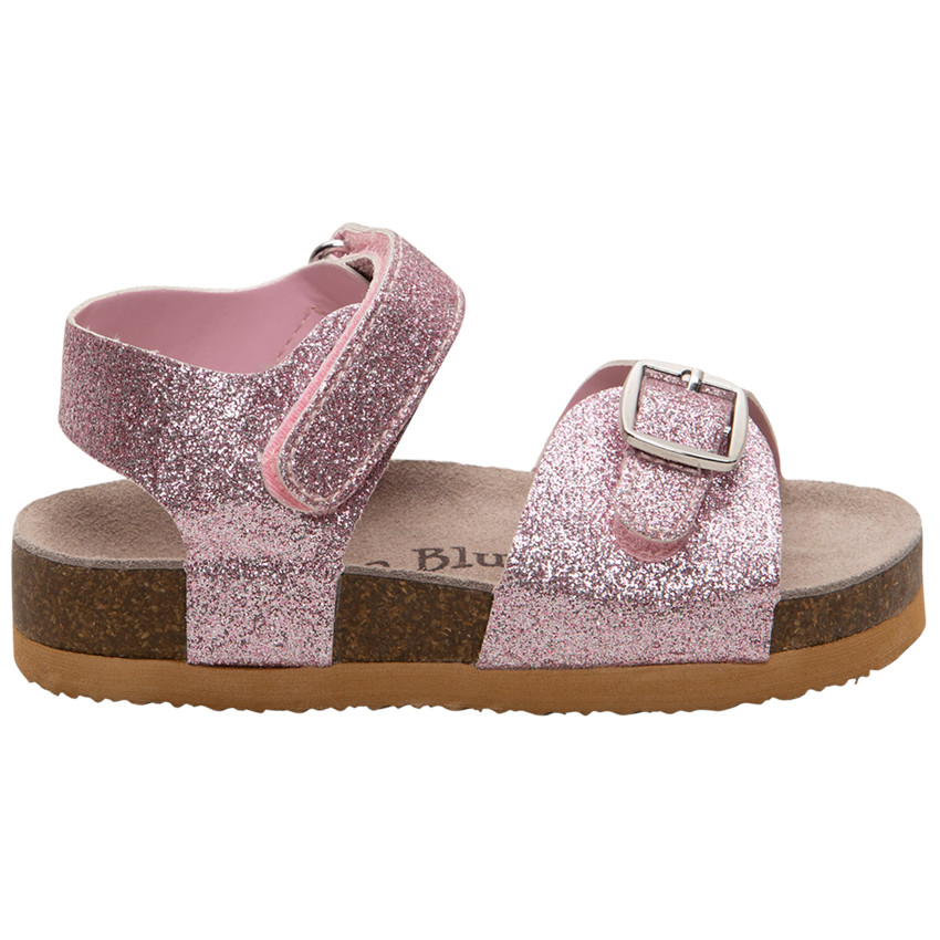 Sandalias brillantes con velcro para niña bebé 