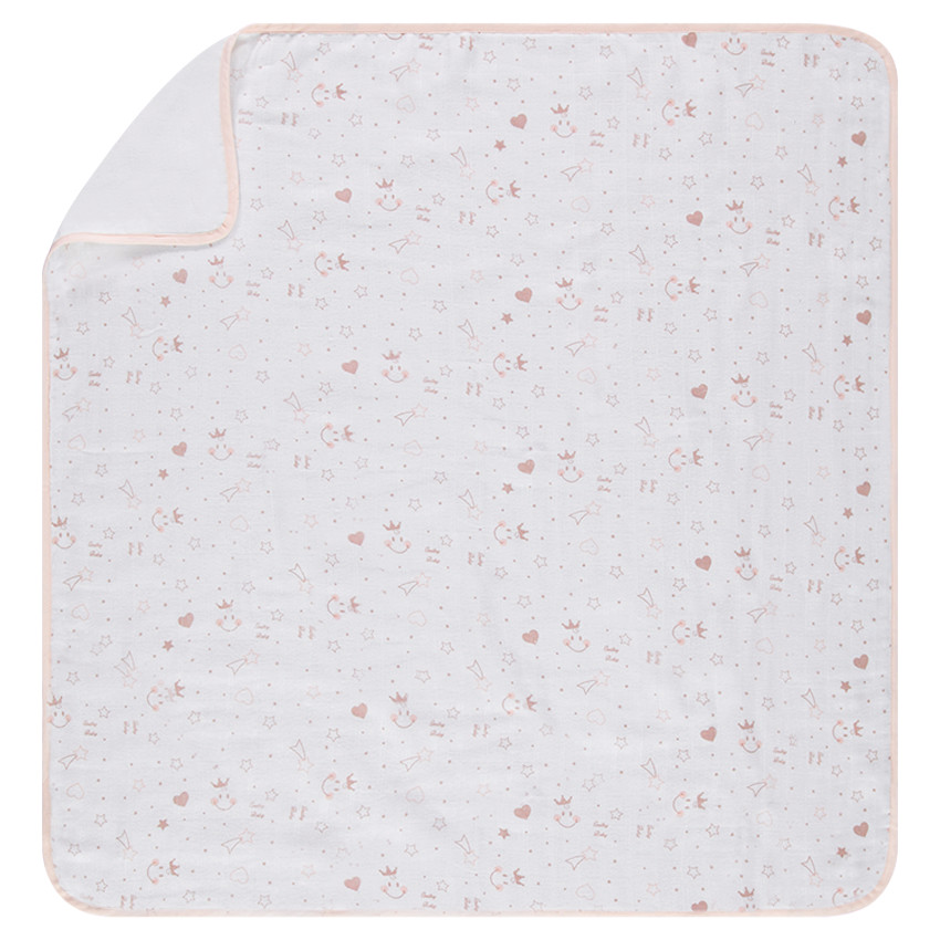 Manta de tetra con dibujos all over Smiley Girl 