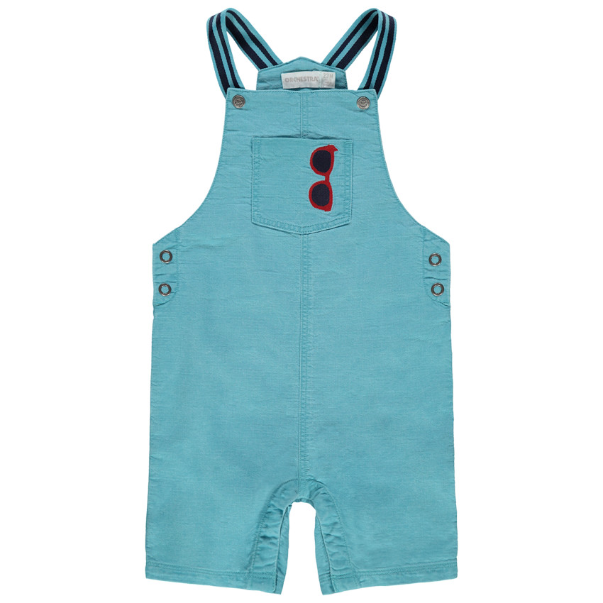 Peto corto azul en maille y gafas bordadas  Additional Peto corto azul en maille y gafas bordadas