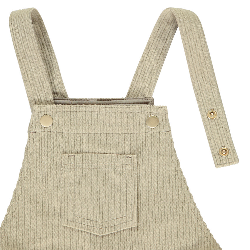 Pelele corto de terciopelo de canalé para niña 