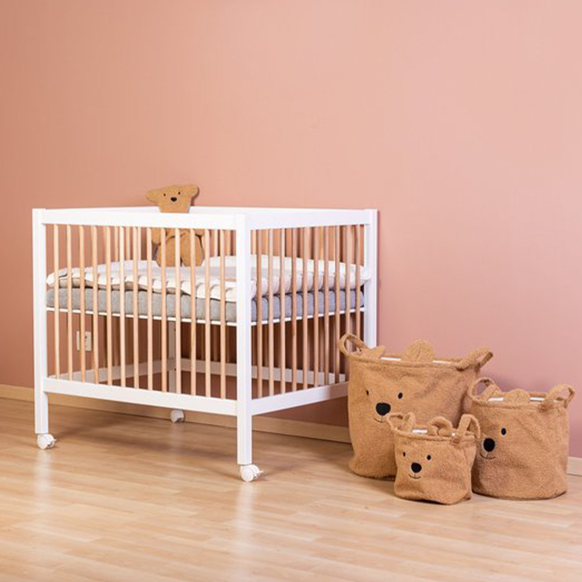 Set 3 cestas de almacenaje oso Teddy marrón claro 