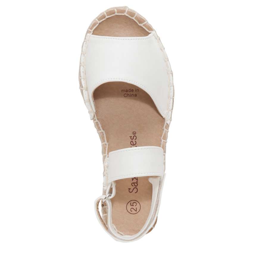 Espadrilles efecto cuero con tira de velcro 