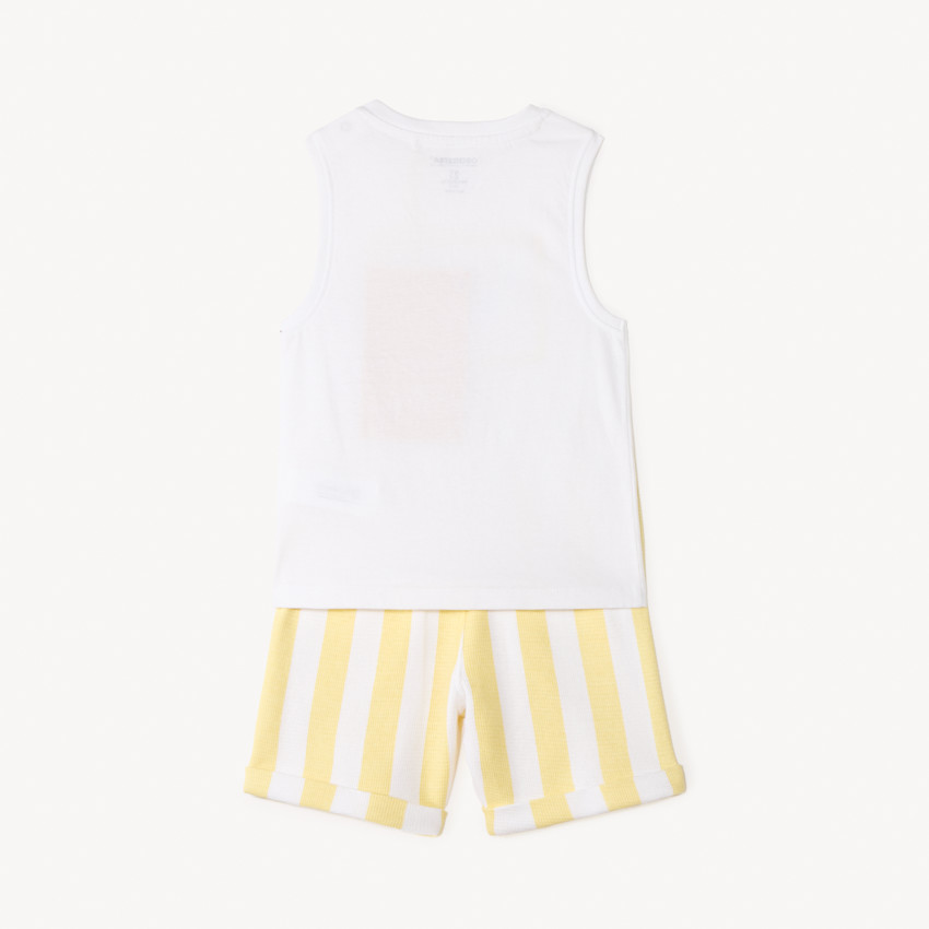 Conjunto de 2 piezas: camiseta sin mangas + pantalones cortos con diseño para bebé niño. 