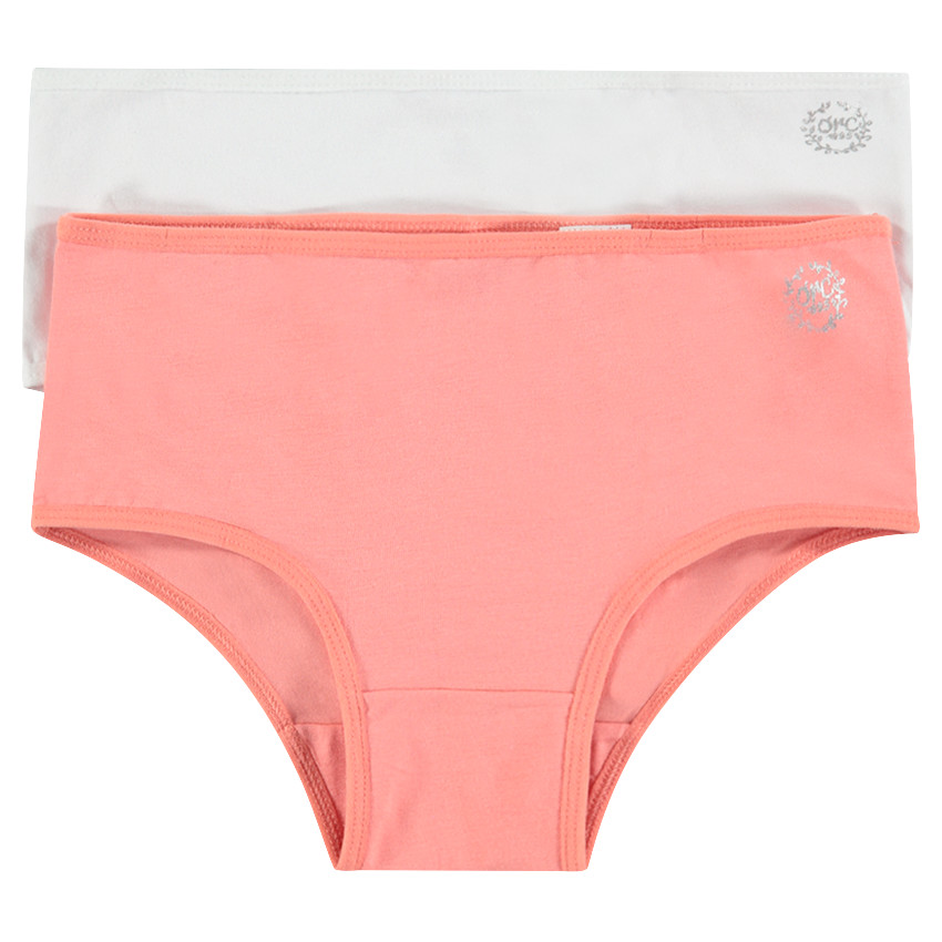 Júnior - Juego de 2 culottes de algodón con logo plateado estampado Main Júnior - Juego de 2 culottes de algodón con logo plateado estampado