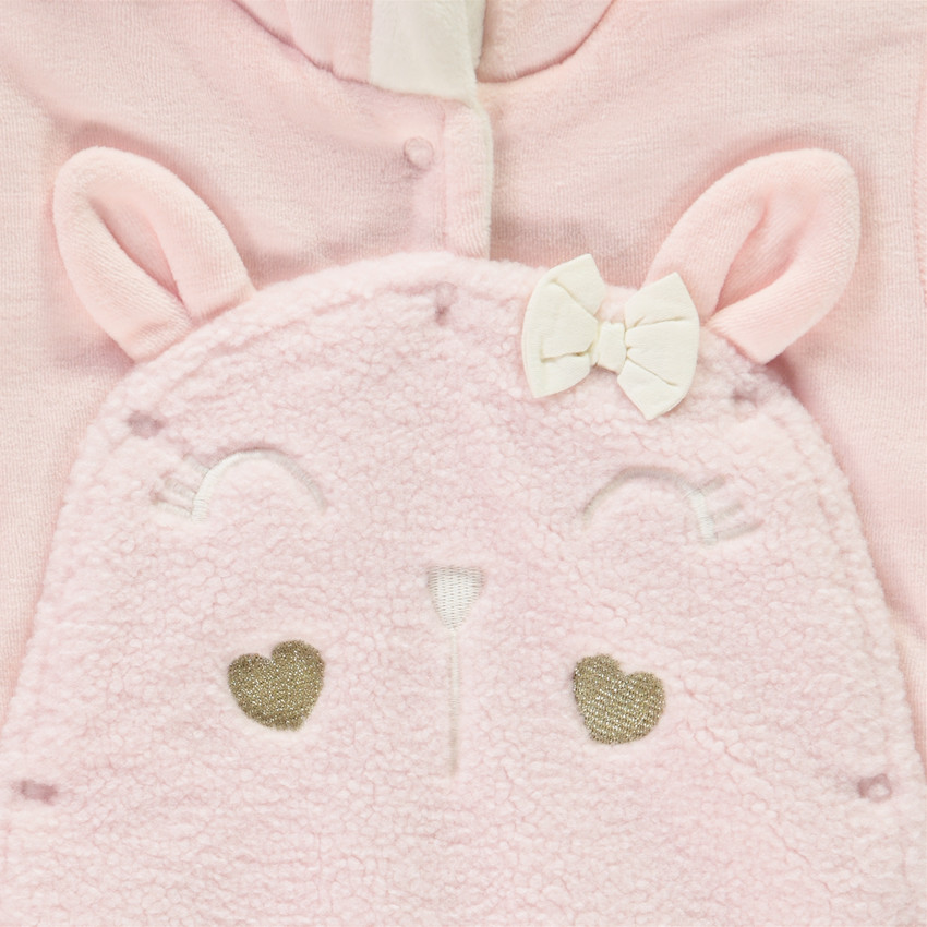 Pelele de terciopelo con diseño de conejo para bebé niña con acabados variados según la edad 