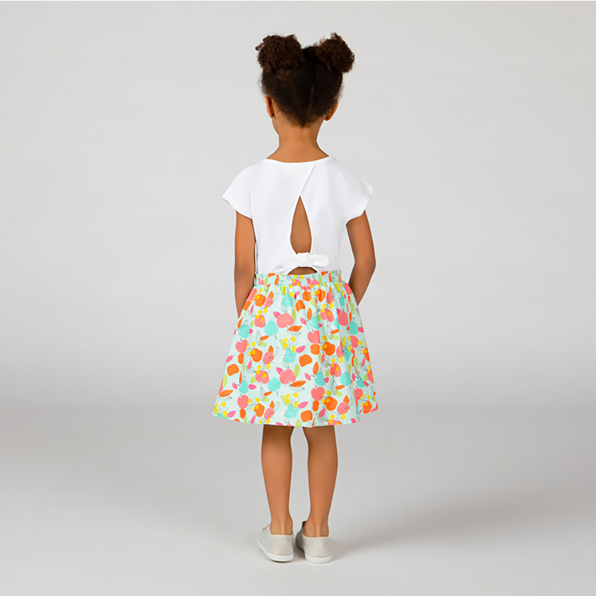 Robe en jersey 2 en 1 imprimé fruits pour fille 