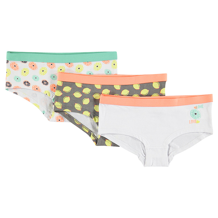 Lote de 3 shorties con estampado con estampado de fruta 