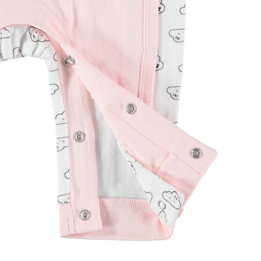 Mono largo de algodón ecológico con nubes estampadas  