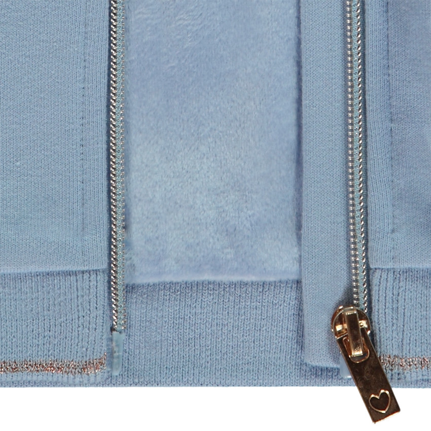 Chaleco de felpa con mangas largas y bolsillos en forma de corazón para bebé niña 