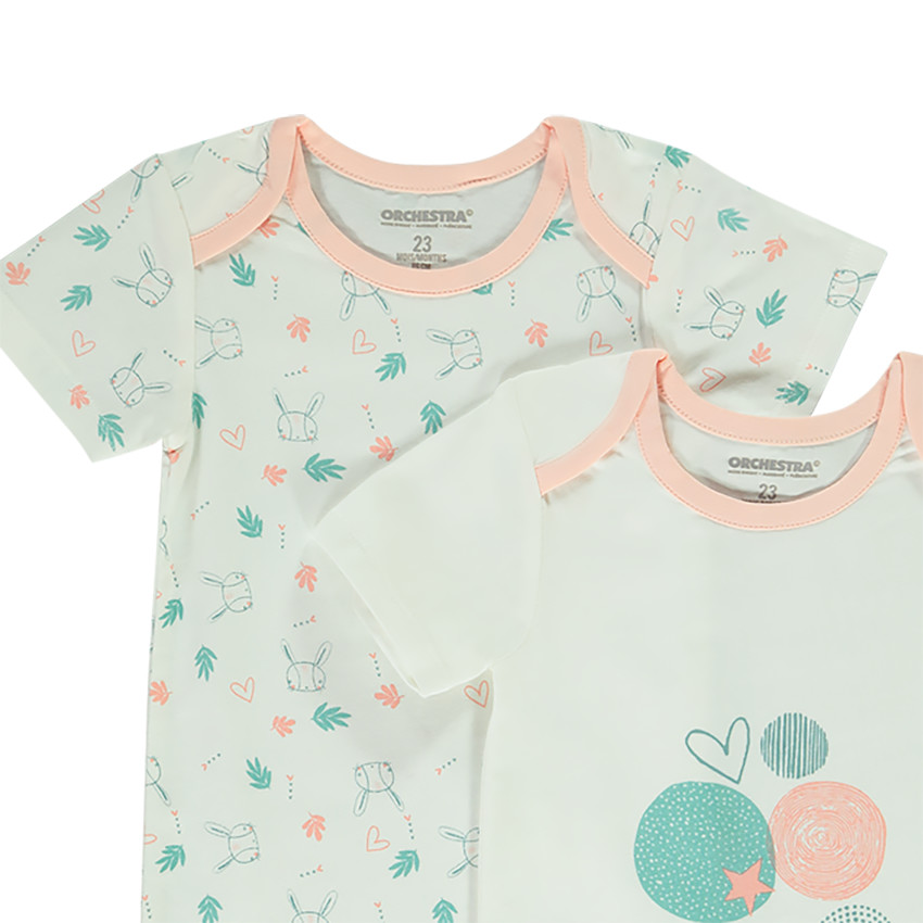Pack de 5 bodies con estampado de conejitos para bebé niña  Additional Pack de 5 bodies con estampado de conejitos para bebé niña