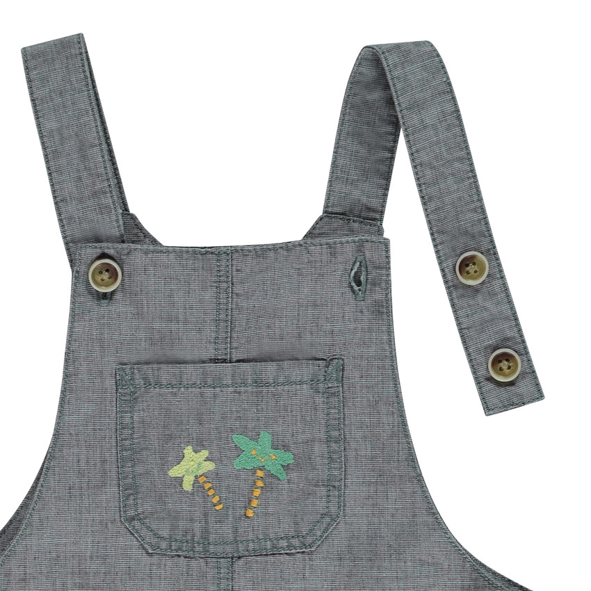 Mono corto con bordados de palmeras para bebé niño 