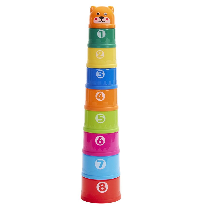Lote de 9 tazas apilables 