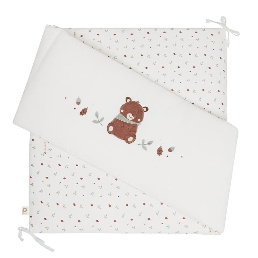 Chichonera de 3 paneles doble cara en terciopelo Rey de los Bosques crudo 