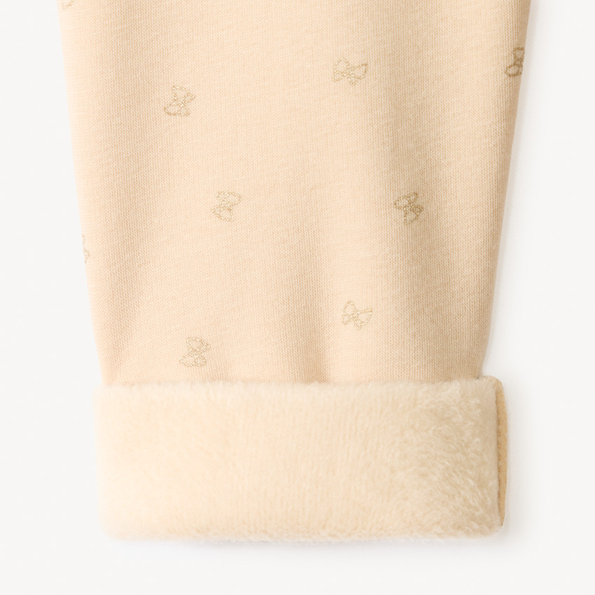 Pantalón jogging de molleton con estampado de lazos con purpurina para bebé niña 