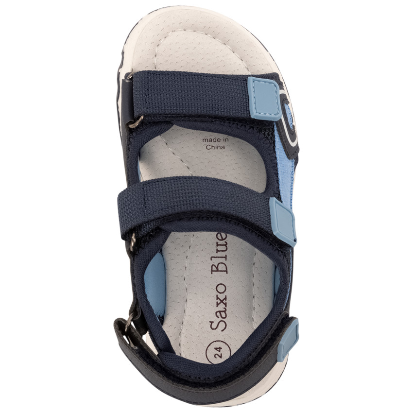 Sandalias velcro bicolores de malla para niño 