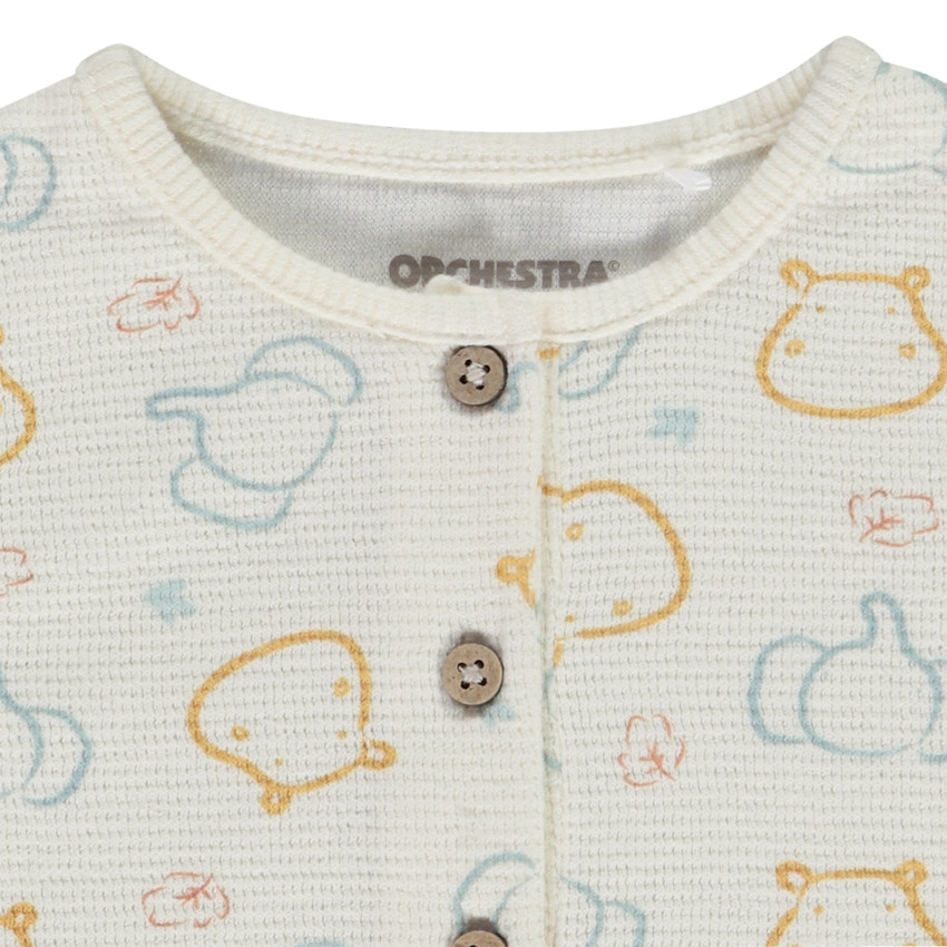 Ranita sin mangas de punto smock con estampado de animales para bebé niño 