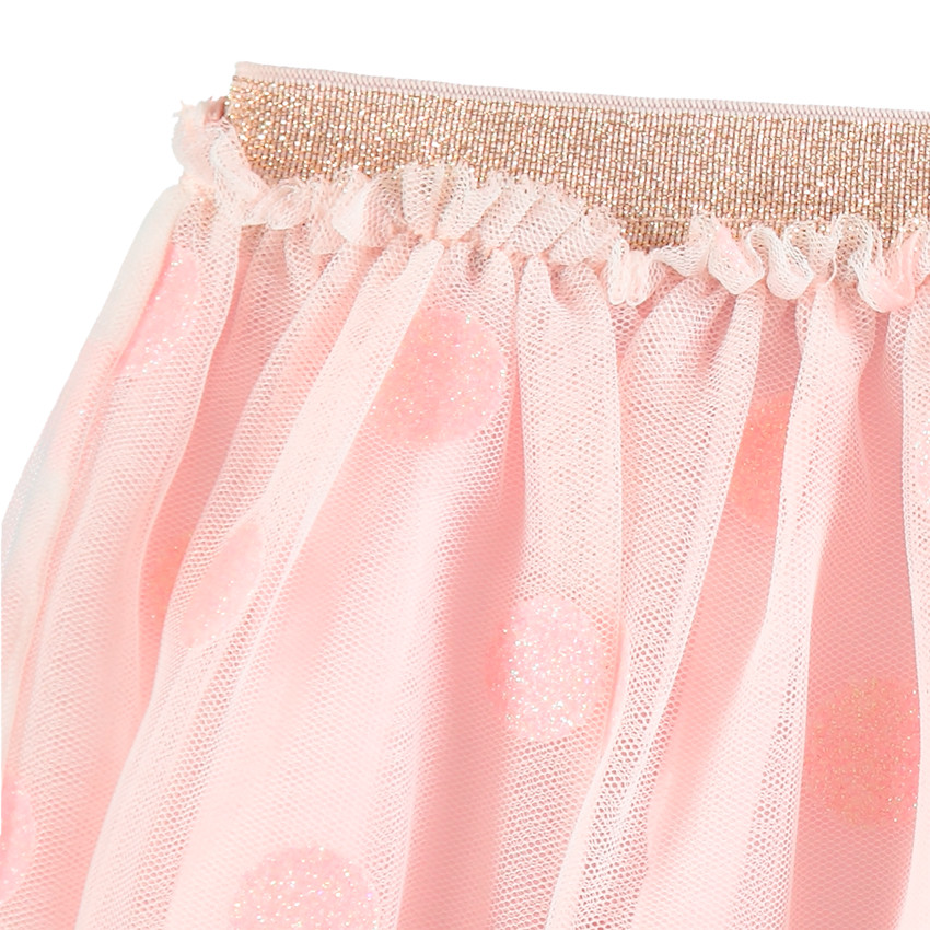 Jupe en tulle à pois et taille élastiquée brillante  