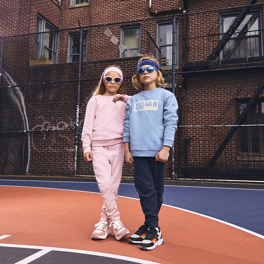 Pantalón jogging de felpa unicolor para niña 