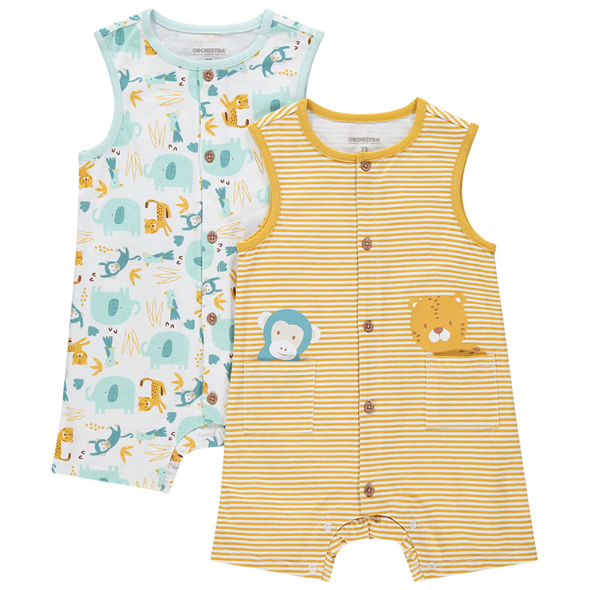 Pack 2 monos motivo animalitos selva 