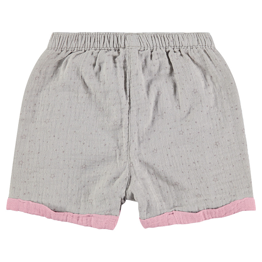 Pantalón corto con forro y efecto de relieve con estrellas estampadas 
