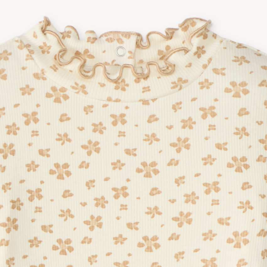 Jersey de cuello alto para niña bebé con estampado floral 