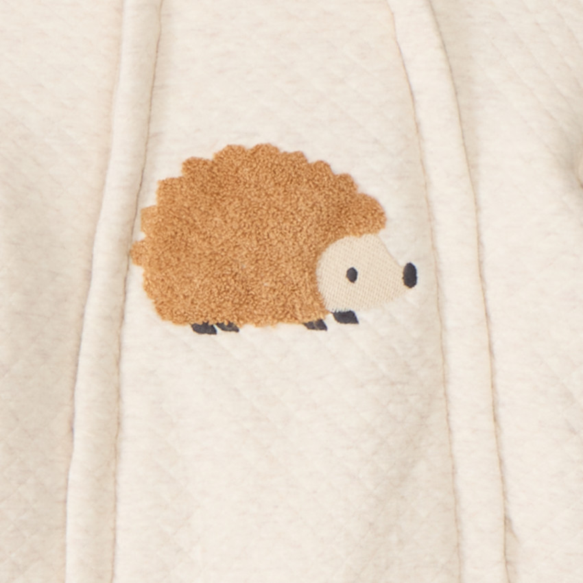 Pelele piloto con bordado de erizo para bebé niño con acabados según la edad 