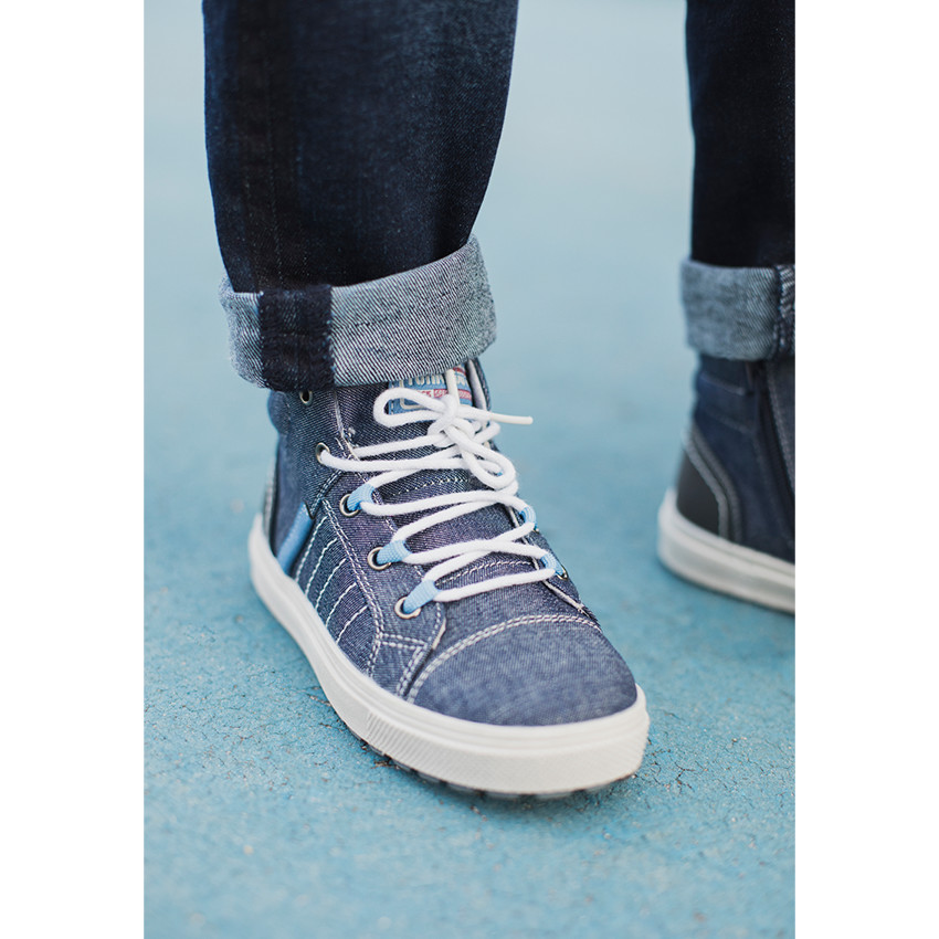 Botines con efecto vaquero con cordones y cremallera de la 24 a la 27 