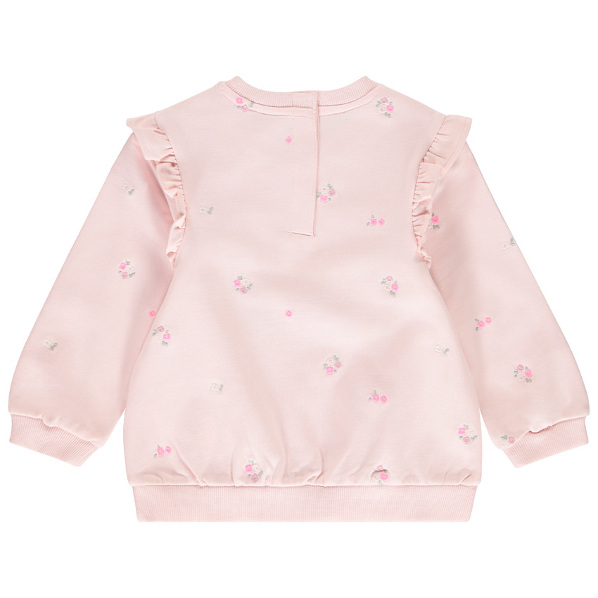 Sudadera de felpa bordada y con volante para niña 