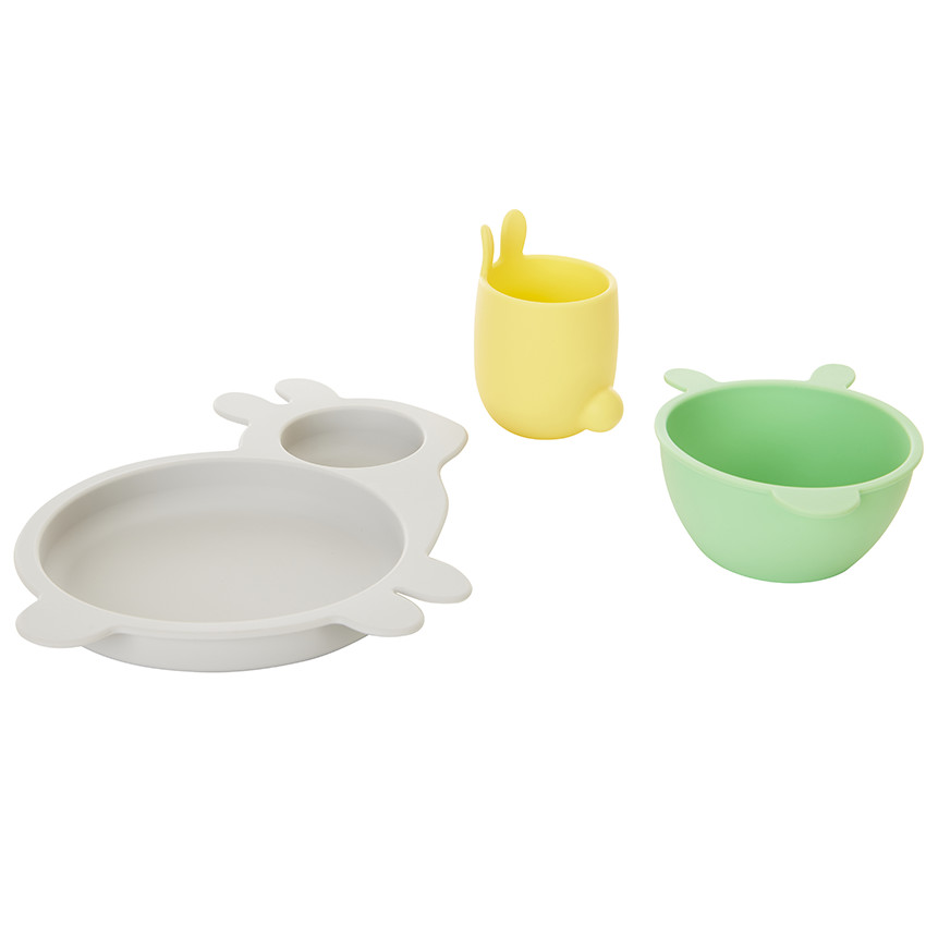Set de comida de silicona Beige 