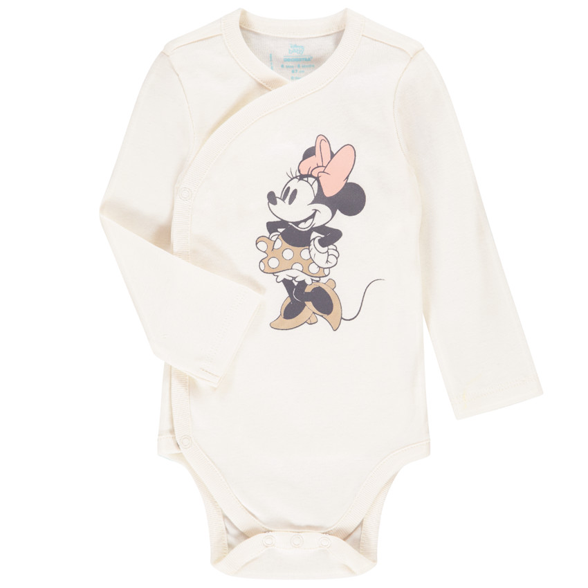 Pack de 3 bodies de manga larga Minnie Disney en algodón para bebé niña 