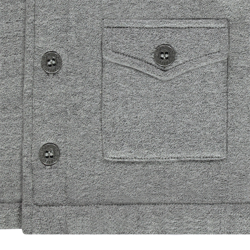 Chaqueta de muletón con bolsillos con solapa y cuello de fantasía 