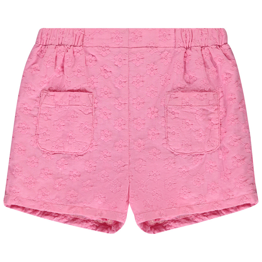 Short uni en bordado inglés floreado para niña 