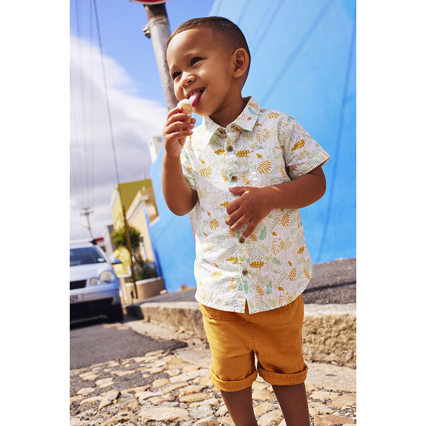 Conjunto 2 piezas estampado hojas para bebé niño 