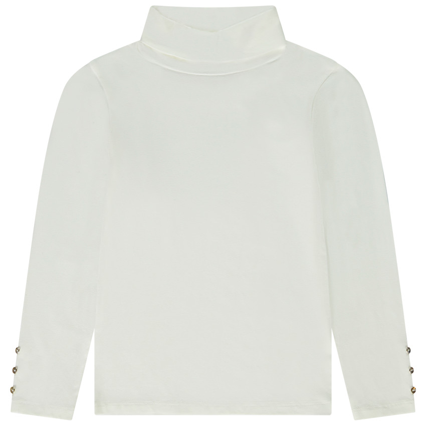 Camiseta de cuello alto de jersey liso para niña 