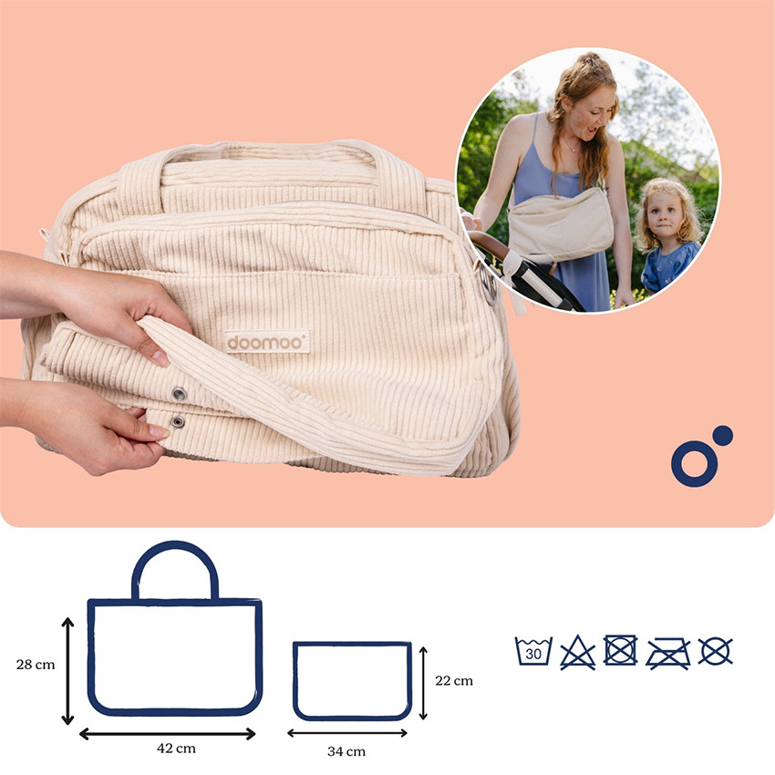 Bolso maternidad Fluffy de pana beige 