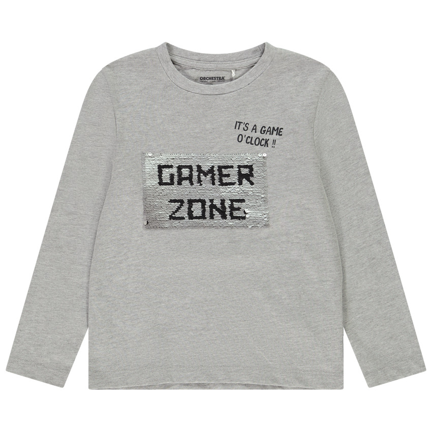 Camiseta de manga larga en jersey con lentejuelas mágicas niño 