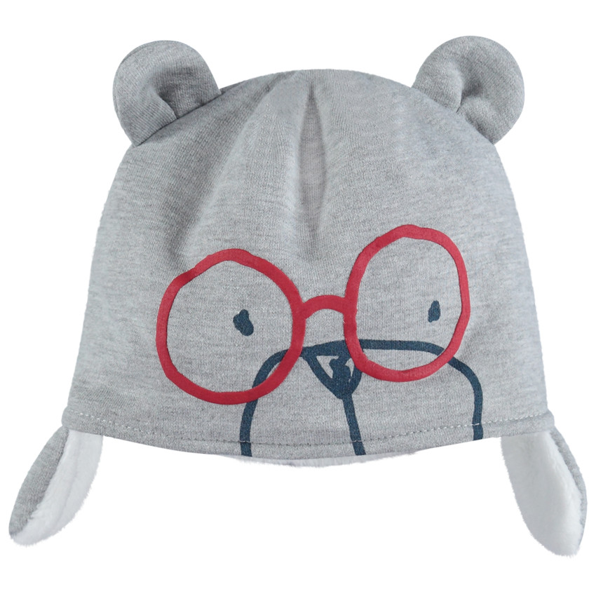 Gorro peruano de felpa con forro de borreguillo y orejas de relieve 