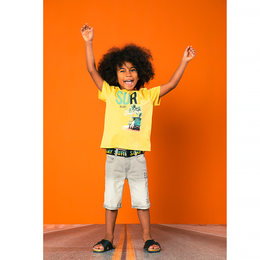 T-shirt manches courtes print embossed pour garçon 