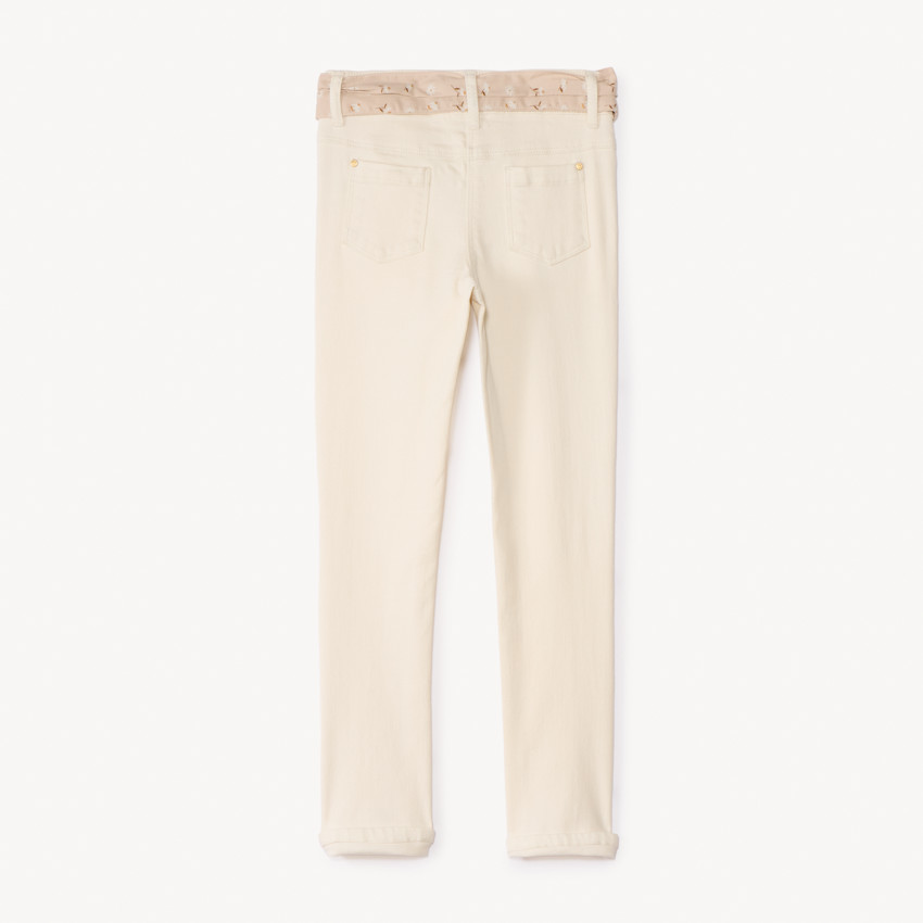 Pantalón slim con cinturilla estampada para niña 
