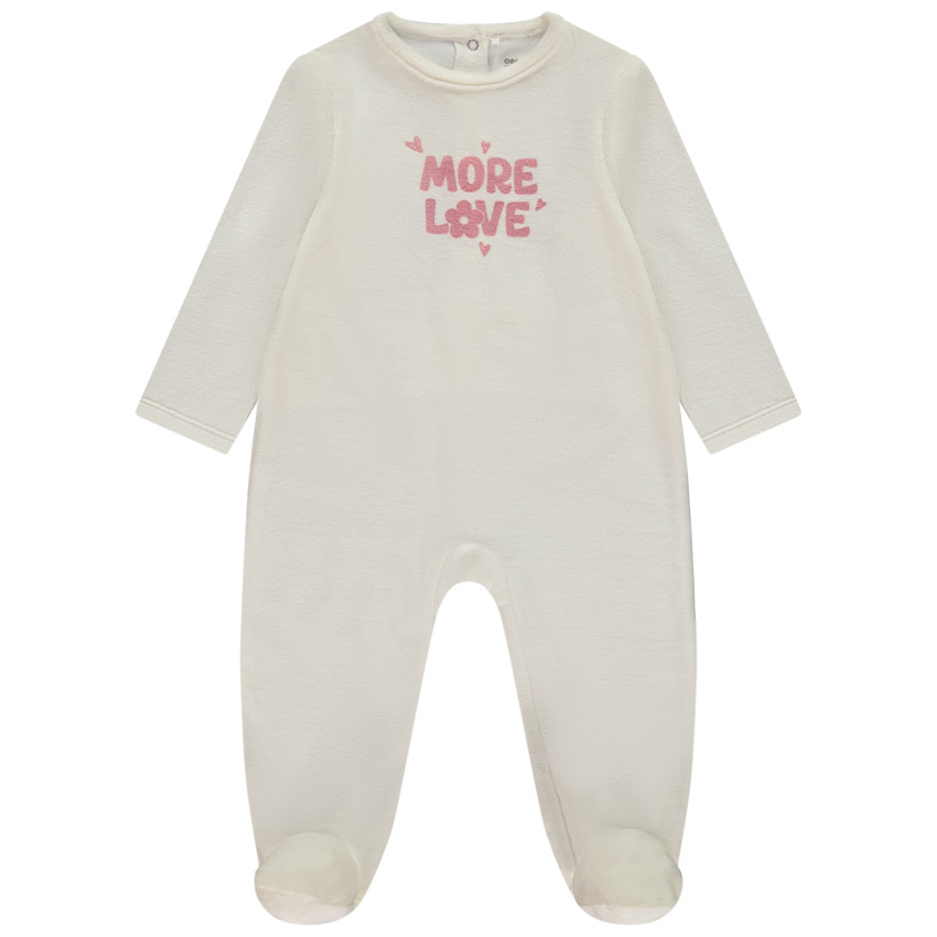 Pelele de terciopelo estampado More Love para bebé niña 