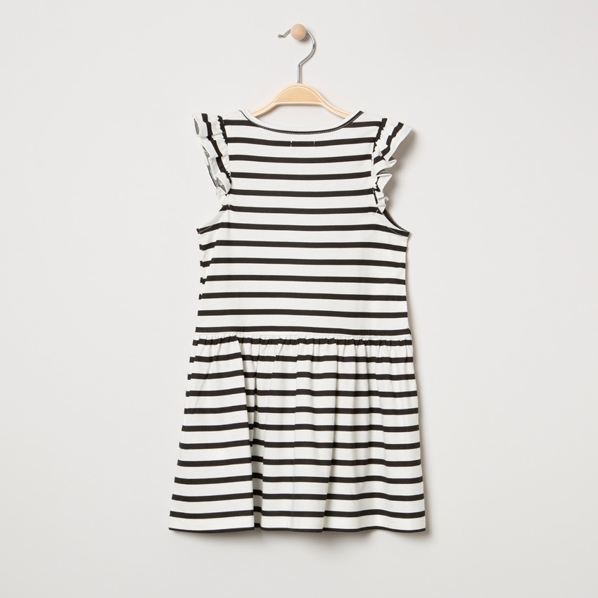 Vestido de manga larga con volantes y Minnie de lentejuelas mágicas 