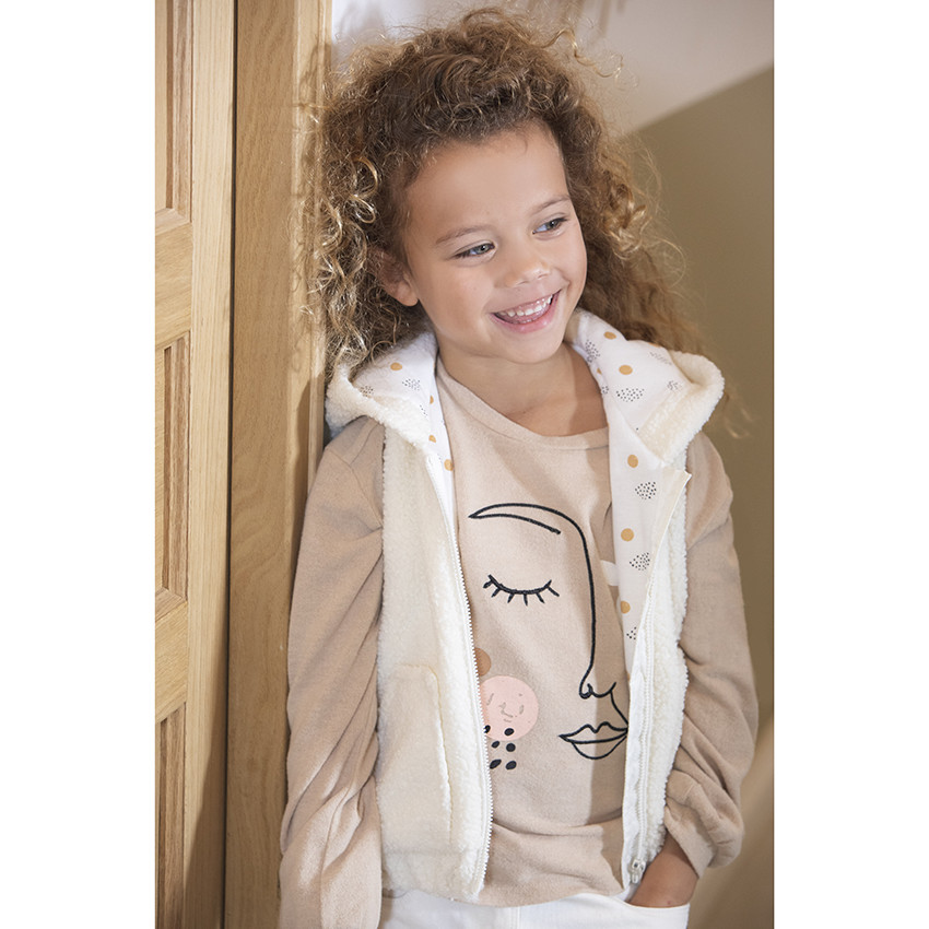 Chaleco de sherpa con capucha 