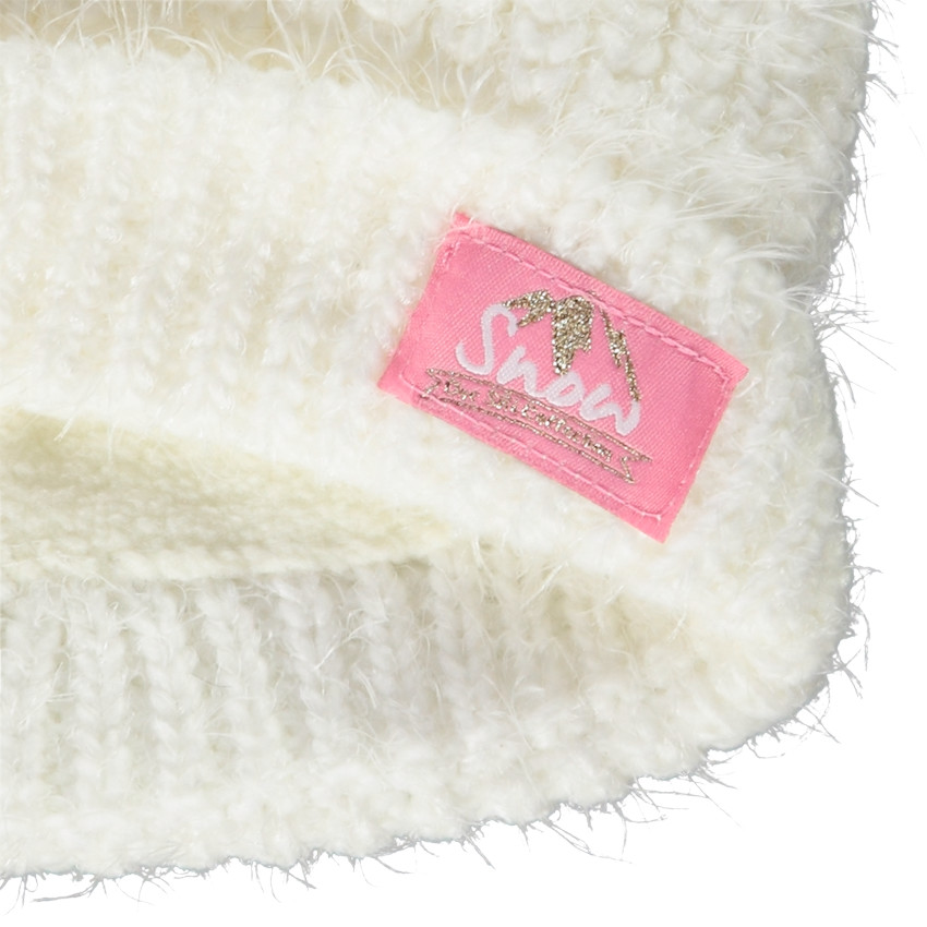 Gorro de punto con pompón para niña 