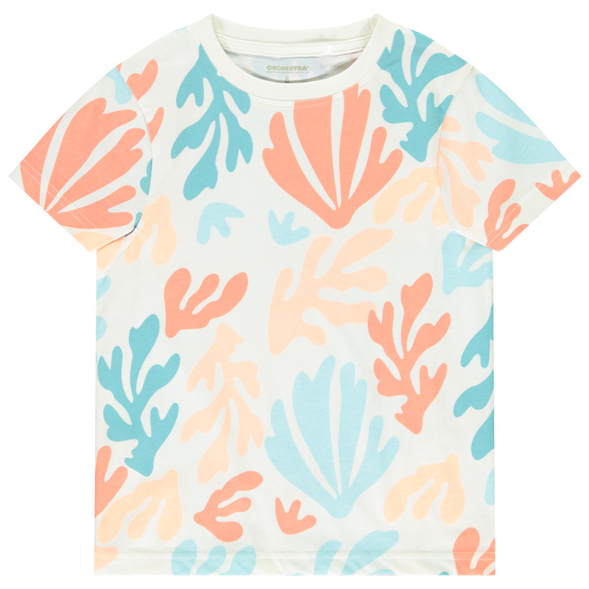 Camiseta de manga corta con estampado de corales niño 