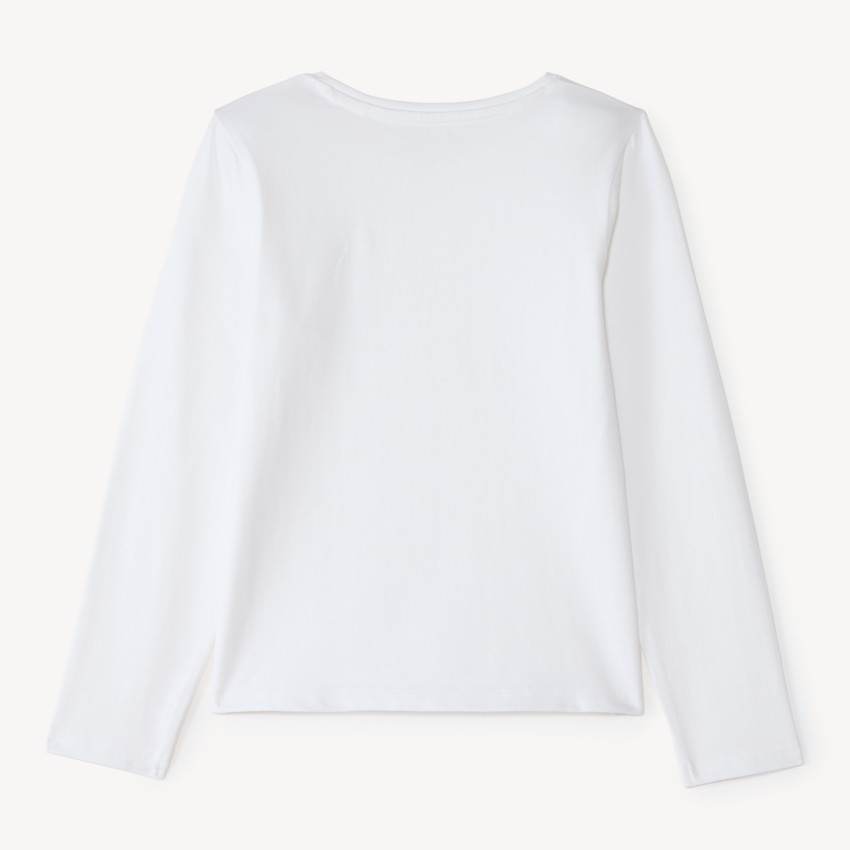 Camiseta de niña de manga larga con lazo de strass 