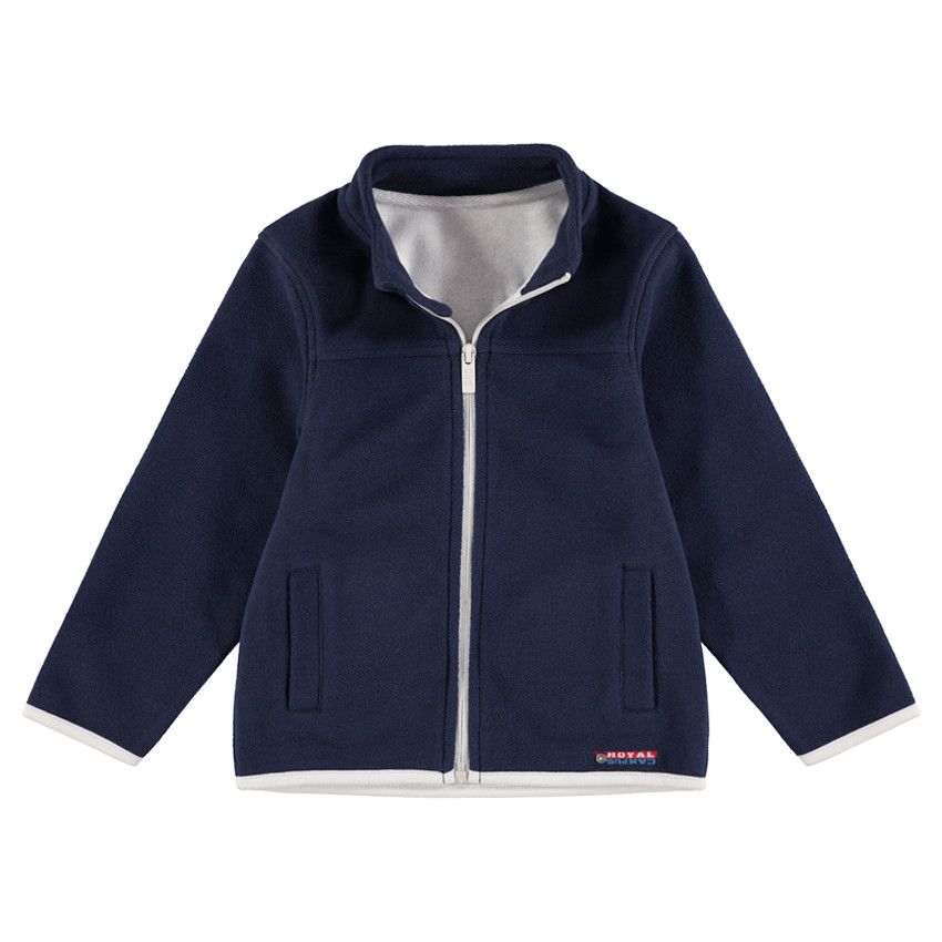 Chaqueta polar con cremallera e inscripción en relieve por detrás 