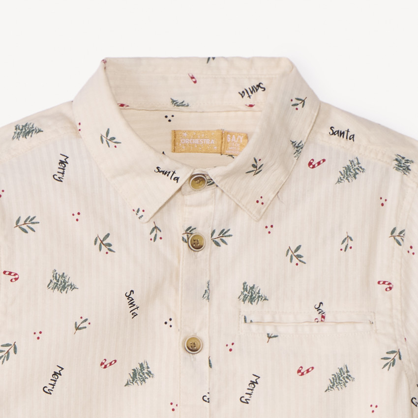 Ensemble 2 pièces avec chemise imprimée Noël pour garçon 