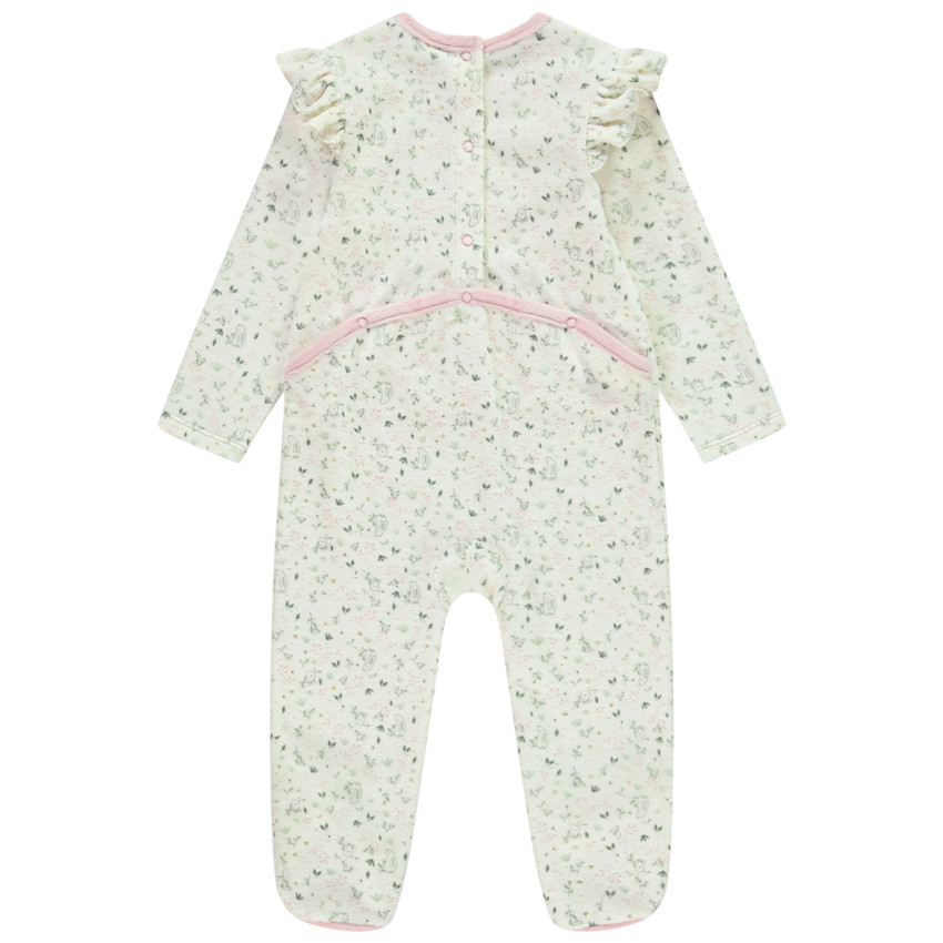 Pack de 2 peleles de terciopelo con diseño de pájaros para bebé niña con diferentes aperturas según la edad. 