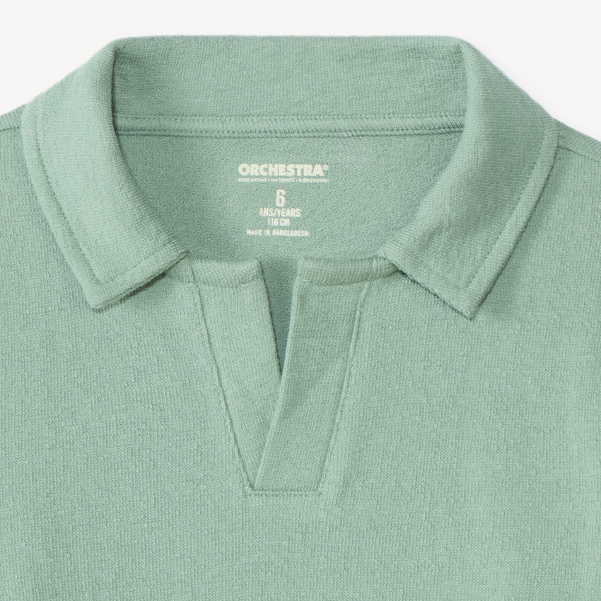 Polo de manga larga liso para niño 