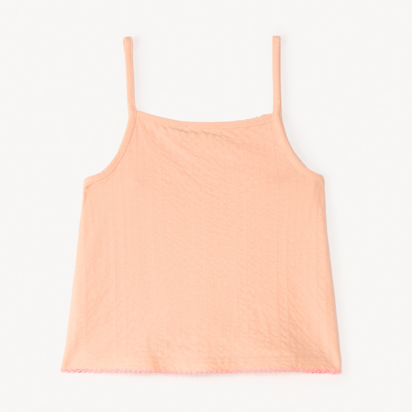 Camiseta de punto con elástico fruncido para niña 